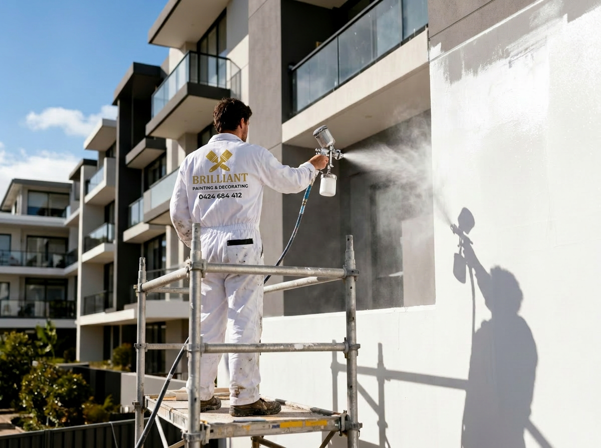 Master painter applying premium finish